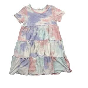 Truly Me Pastel Tie Dye Ribbed Dress